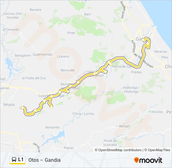 L1 bus Line Map