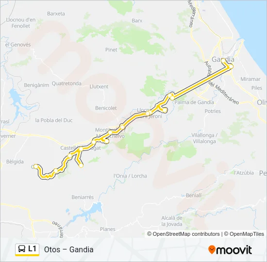 L1 Bus Line Map