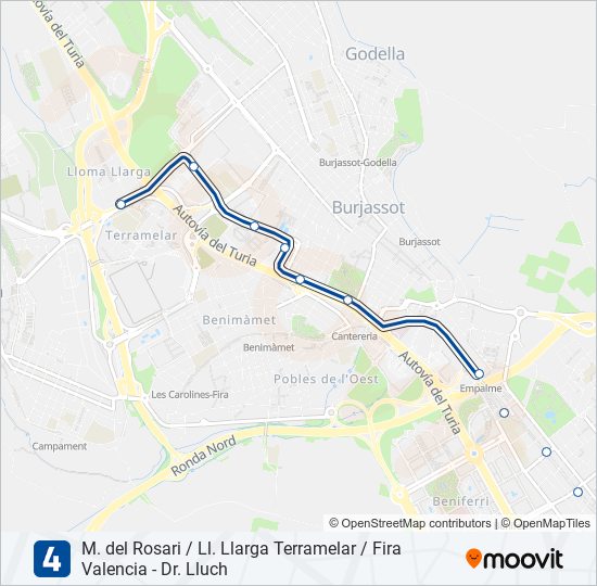 4 Metrovalencia Mapa de línia