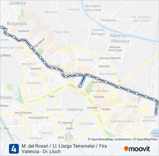 Mapa de 4 de Metrovalencia