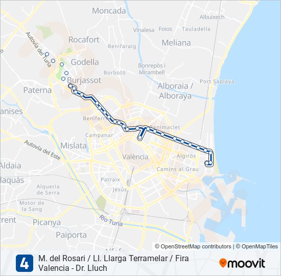 4 Metrovalencia Mapa de línia