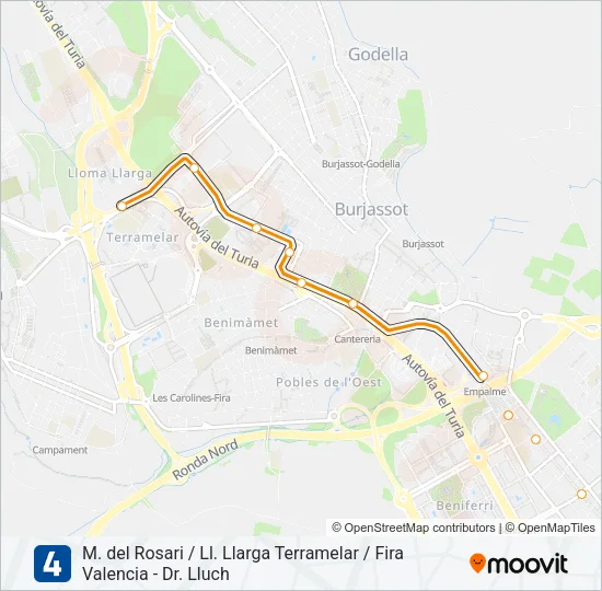 4 Metrovalencia Mapa de línia