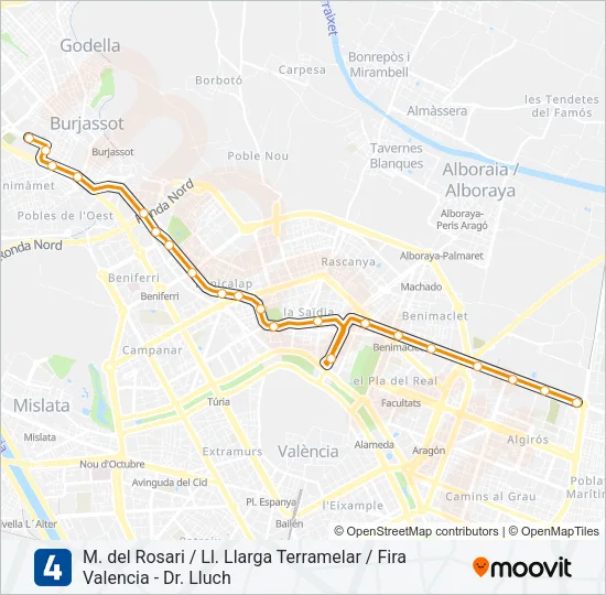 4 Metrovalencia Mapa de línia