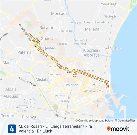 4 Metrovalencia Mapa de línia