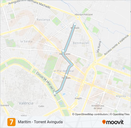 Mapa de 7 de Metrovalencia