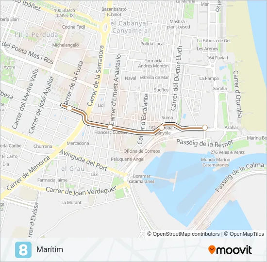 8 Metrovalencia Mapa de línia