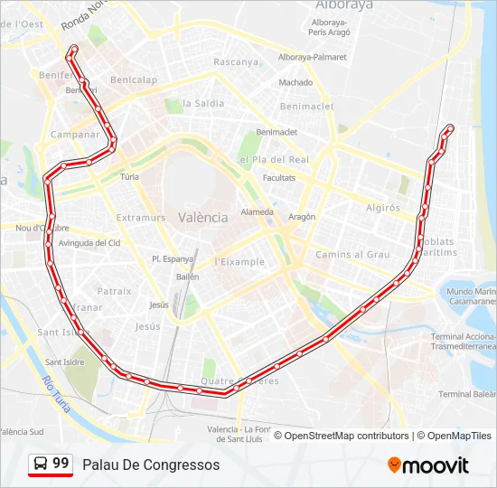 99 Bus Line Map