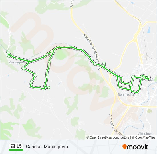 L5 Bus Line Map