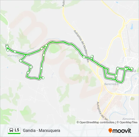 L5 Bus Line Map