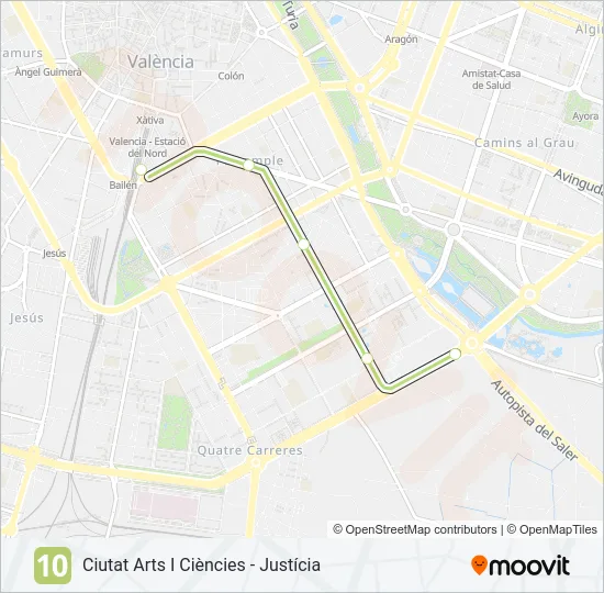 10 Metrovalencia Line Map