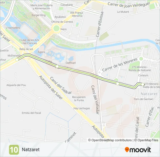 10 Metrovalencia Line Map