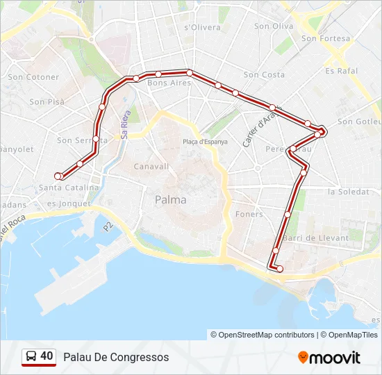 40 Bus Line Map