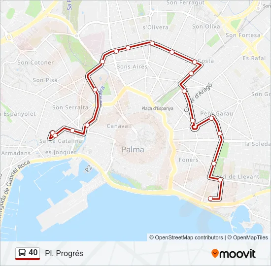 40 Bus Line Map