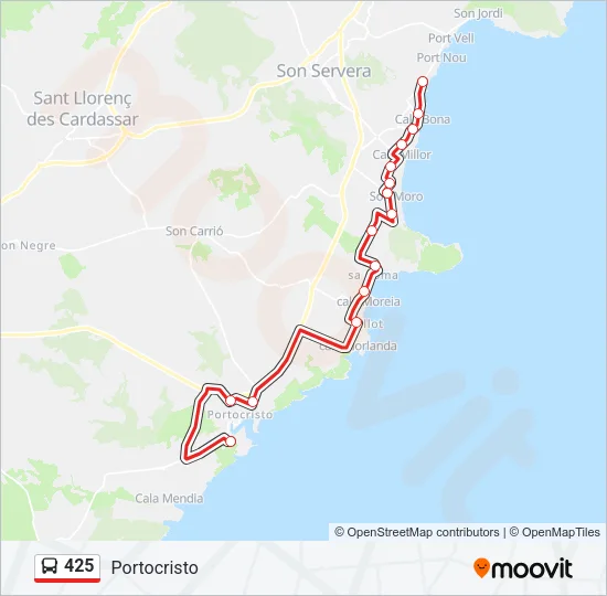 425 Bus Line Map