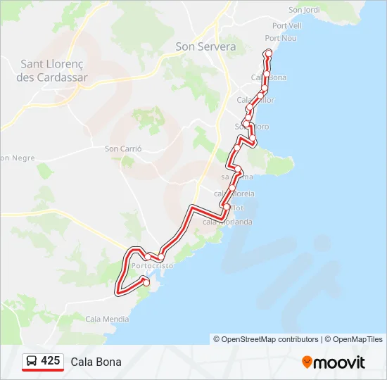 425 Bus Line Map