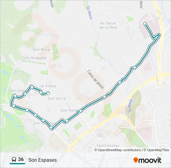 36 Bus Line Map