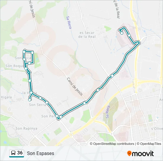 36 Bus Line Map