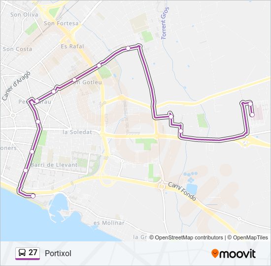 Mapa de 27 de autobús