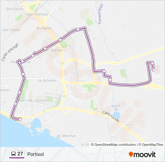 27 Bus Line Map