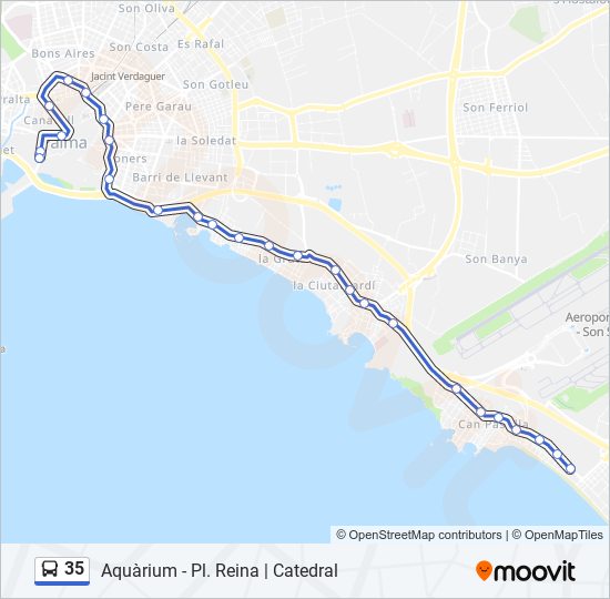 35 bus Line Map