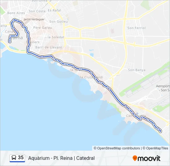 35 bus Mapa de línia