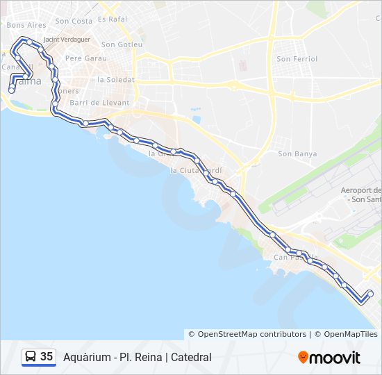 35 bus Mapa de línia