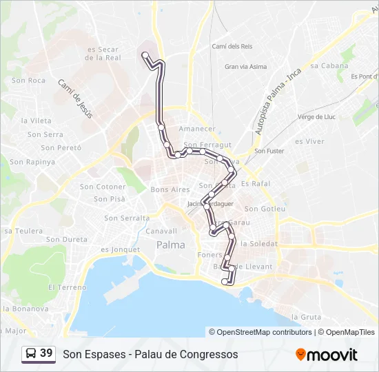 39 Bus Line Map