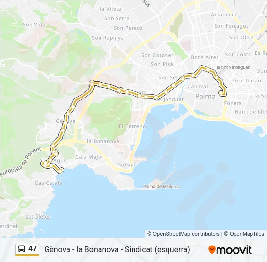47 Bus Line Map