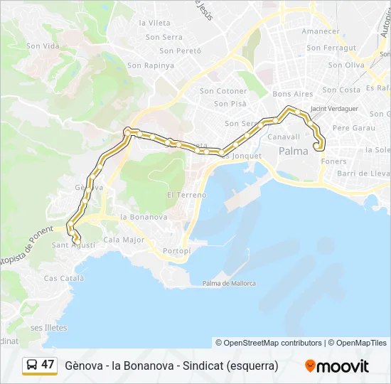 47 Bus Line Map
