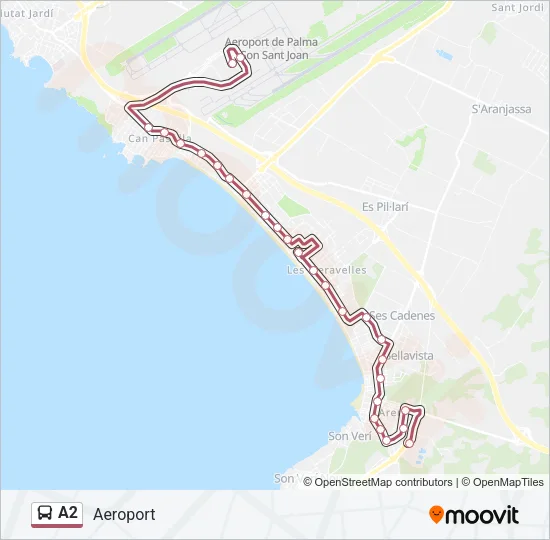A2 Bus Line Map
