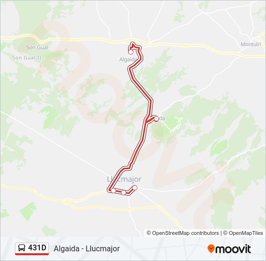 Mapa de 431D de autobús