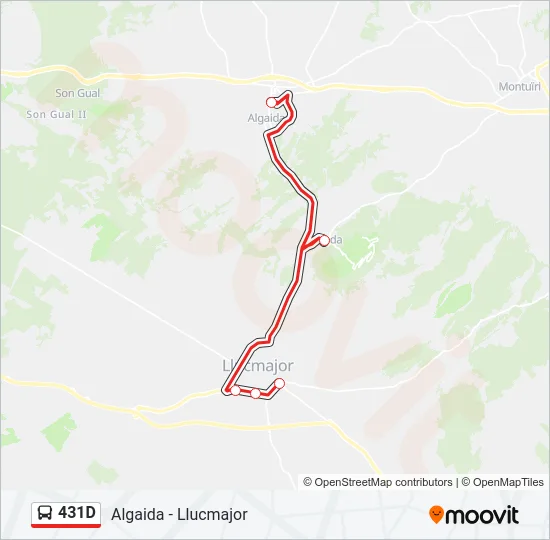 431D Bus Line Map