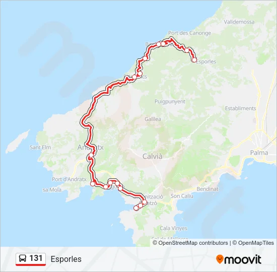 131 Bus Line Map