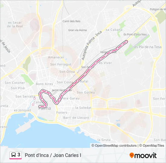 3 Bus Line Map