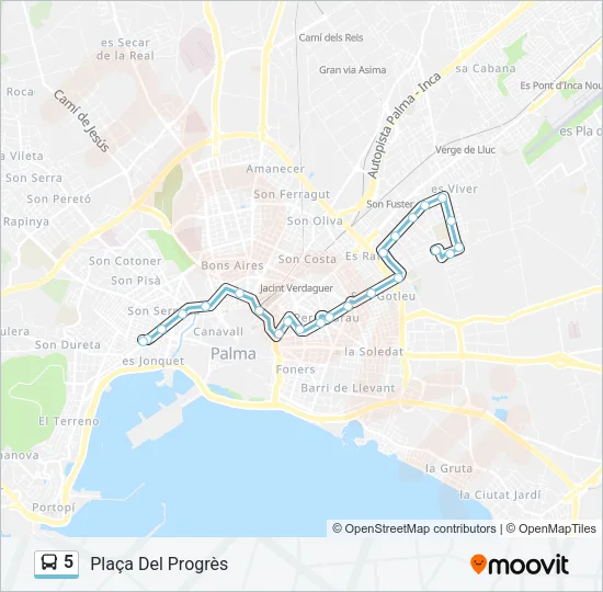 5 Bus Line Map