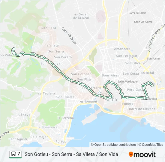 7 Bus Line Map