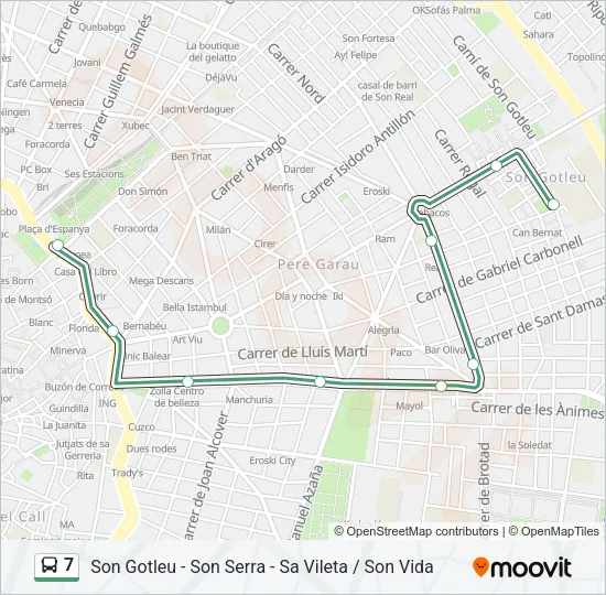 7 Bus Line Map
