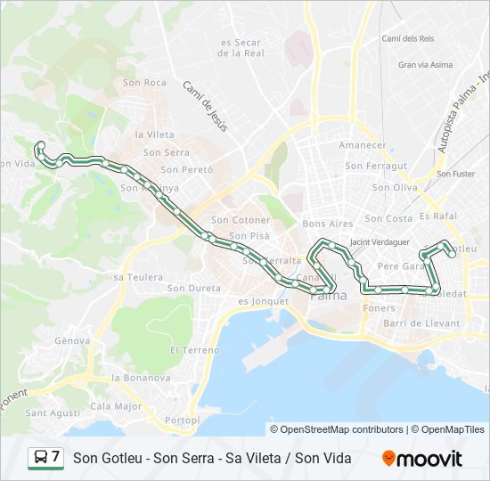 7 bus Mapa de línia