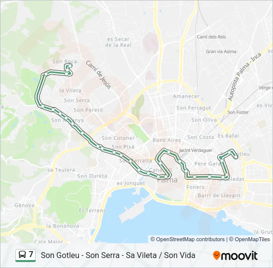 7 Bus Line Map