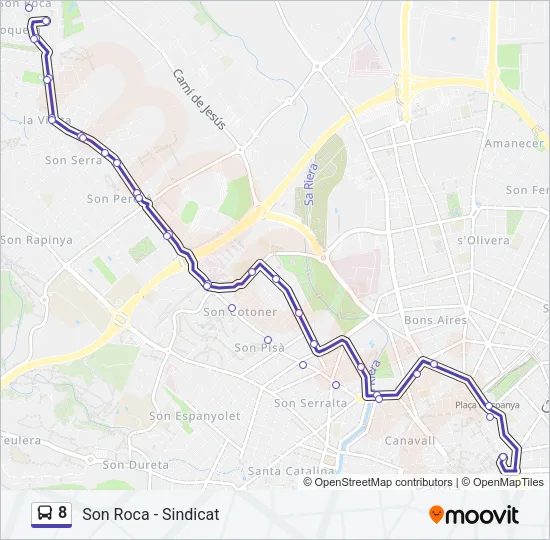 8 Bus Line Map