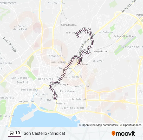 10 Bus Line Map