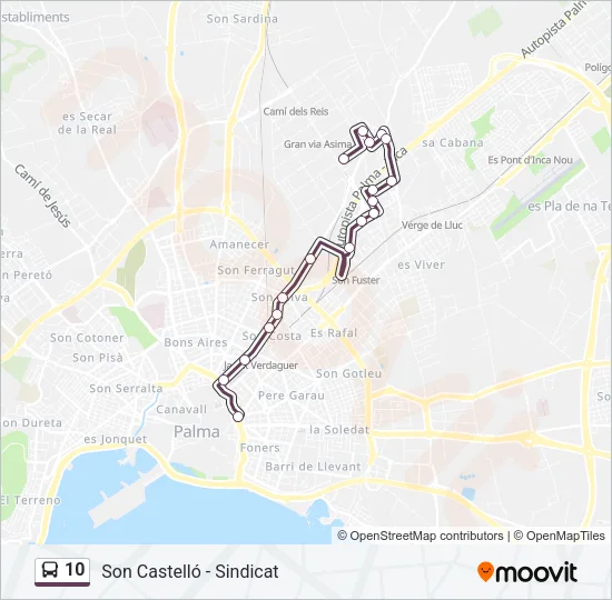 10 Bus Line Map