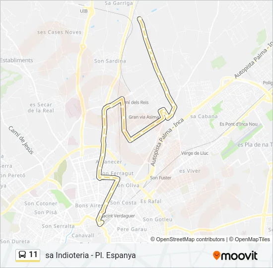 11 Bus Line Map