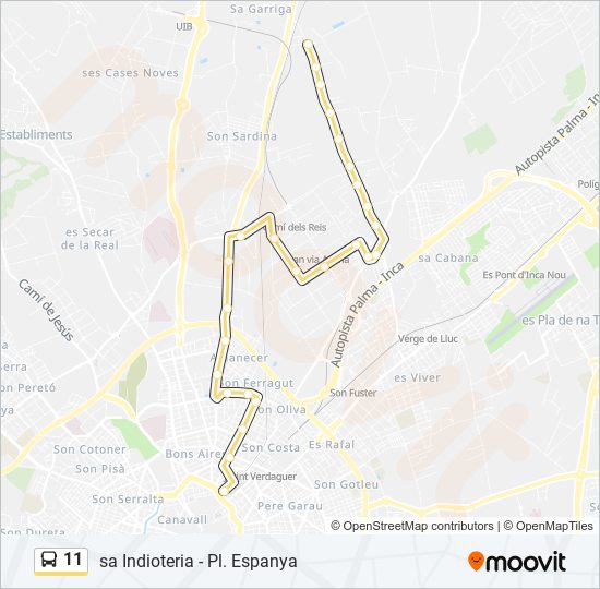 11 bus Line Map