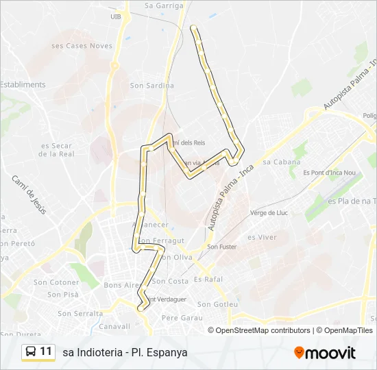 11 Bus Line Map