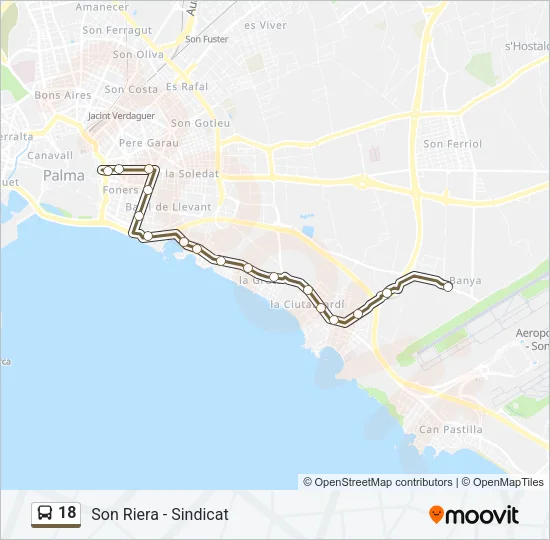 18 Bus Line Map