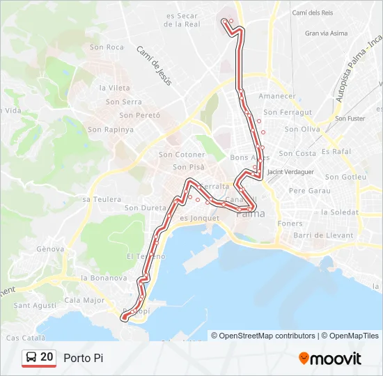 20 bus Mapa de línia