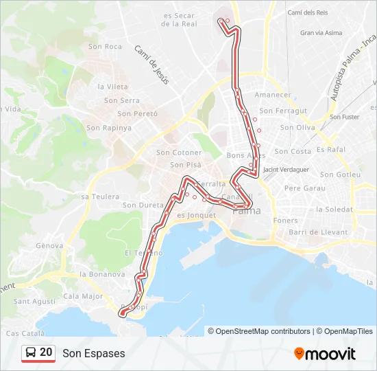 20 Bus Line Map