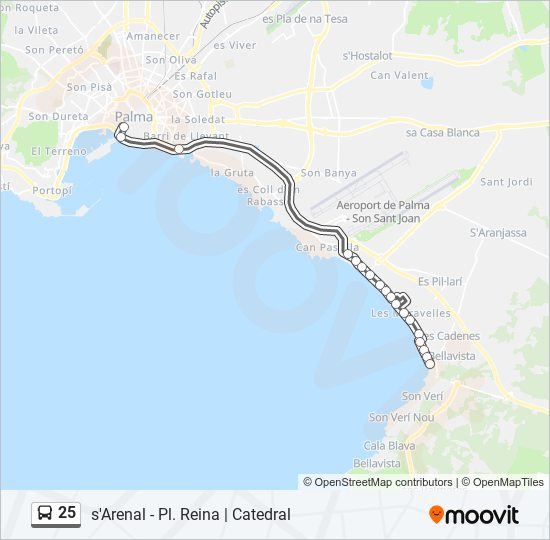 25 bus Mapa de línia