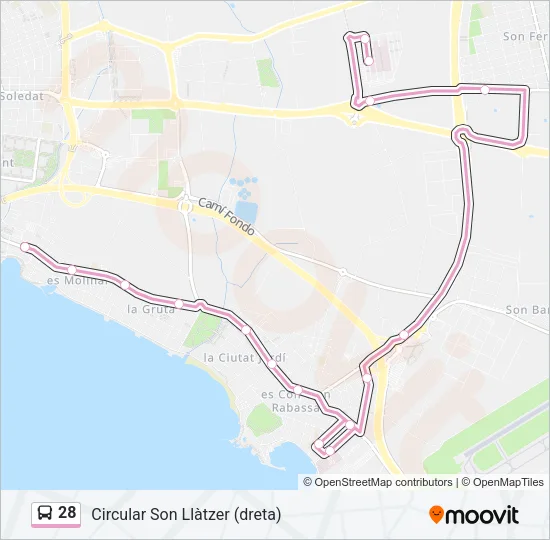 28 Bus Line Map
